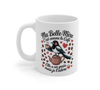Tasse Belle-Mère Drôle - Mug Café Pie Humoristique - Cadeau Original et Mignon pour Belle-Maman 325ml