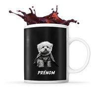 Tasse Bichon Maltais Super Héro Prénom Nom Personnalisable | Mug Café Thé Idée Cadeau Personnalisé Homme Femme Original pour propriétaire de chien