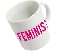 Tasse Blanche Originale. Tasse Amusante "Feminist" Rose. Capacité : 320 Millilitres. Matériau: Porcelaine. - Fisura