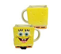 Tasse Bob l'éponge 3D - Tasse à café carrée - Tasse à café en céramique - 400 ml - Jaune