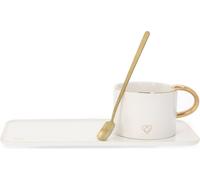 Tasse BOMLO blanc mat avec soucoupe et cuillère 0,2 l HOMLA