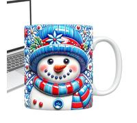 Tasse Bonhomme de Neige | Mugs Céramiques pour les Fêtes | Mug 35cl avec Anse à Motif Bonhomme de Neige 3D pour Femmes Filles Fêtes Anniversaire Cuisine Vacances
