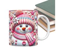 Tasse Bonhomme de Neige - Mugs Céramiques pour les Fêtes | Mug 35cl avec Anse à Motif Bonhomme de Neige 3D pour Femmes Filles Fêtes Anniversaire Cuisine Vacances