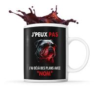 Tasse Bouledogue Anglais Cool Lunette de soleil Prénom Nom Personnalisable | Mug Café Thé Idée Cadeau Personnalisé Homme Femme Original pour propriétaire de chien