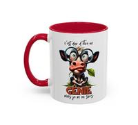 Tasse C’est Dur D’Être Un Génie Mais Je M’En Sors - Mug Humour Vache Drôle 325ml