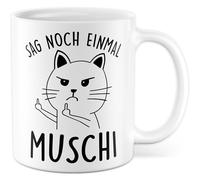 Tasse cadeau chat Dites encore une fois chatte, tasse à café chat amour animal de compagnie humour collègue amie idée cadeau bureau café bureau tasse partenaire femme équipe tasse à café tasse à café