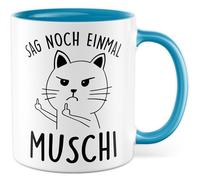 Tasse cadeau chat Dites encore une fois chatte, tasse à café chat amour animal de compagnie humour collègue amie idée cadeau bureau café bureau tasse partenaire femme équipe tasse à café tasse à café
