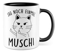 Tasse cadeau chat Dites encore une fois chatte, tasse à café chat amour animal de compagnie humour collègue amie idée cadeau bureau café bureau tasse partenaire femme équipe tasse à café tasse à café