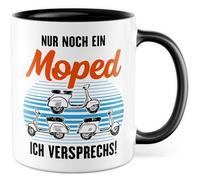 Tasse cadeau cyclomoteur avec inscription « Nur noch ein Moped ich versprechs, Geschenkidee Mopedfahrer Zweitakter » pour les amateurs de cyclomoteurs, tasse à café, tasse humoristique