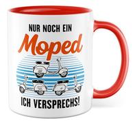 Tasse cadeau cyclomoteur avec inscription « Nur noch ein Moped ich versprechs, Geschenkidee Mopedfahrer Zweitakter » pour les amateurs de cyclomoteurs, tasse à café, tasse humoristique