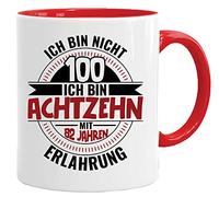 Tasse cadeau d'anniversaire avec inscription « Ich Bin Nicht 100 Ich Bin 18 » avec 82 ans d'expérience | Idée cadeau d'anniversaire | Cadeaux pour papa | Tasse de grand-père | Idée cadeau