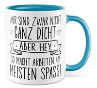 Tasse cadeau de travail - Nous ne sommes pas très denses mais hey, tasse à café bureau, équipe, collègue, travail, humour quotidien, idée cadeau pour petite amie, ami, inscription amusante