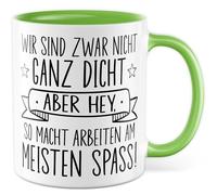 Tasse cadeau de travail - Nous ne sommes pas très denses mais hey, tasse à café bureau, équipe, collègue, travail, humour quotidien, idée cadeau pour petite amie, ami, inscription amusante