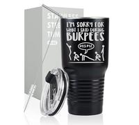 Tasse cadeau d'entraînement pour homme et femme, tasse en acier inoxydable de 850,5 g avec couvercle, I'm Sorry for What I Said during Burpees, cadeau amusant pour les amis pour un anniversaire, Noël - Burpees