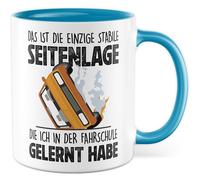 Tasse cadeau école de conduite : c'est la seule position latérale stable que j'ai appris, tasse à café, professeur de conduite, accident de voiture, jeu de mots, idée cadeau, bureau, travail, sarcasme