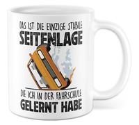 Tasse cadeau école de conduite : c'est la seule position latérale stable que j'ai appris, tasse à café, professeur de conduite, accident de voiture, jeu de mots, idée cadeau, bureau, travail, sarcasme