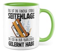 Tasse cadeau école de conduite : c'est la seule position latérale stable que j'ai appris, tasse à café, professeur de conduite, accident de voiture, jeu de mots, idée cadeau, bureau, travail, sarcasme