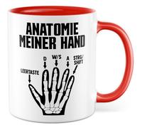 Tasse cadeau humoristique anatomie de ma main bouton d'espace D W/S A Ctrg/Shift - Tasse à café idée cadeau humour Gaming Keyboard Tasse à café