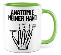 Tasse cadeau humoristique anatomie de ma main bouton d'espace D W/S A Ctrg/Shift - Tasse à café idée cadeau humour Gaming Keyboard Tasse à café