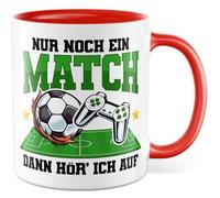 Tasse cadeau humoristique « Nur noch ein Match » - Alors je t'arrête - Idée cadeau Humour Gaming Level Match Joueur sur Internet Tasse à café