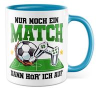 Tasse cadeau humoristique « Nur noch ein Match » - Alors je t'arrête - Idée cadeau Humour Gaming Level Match Joueur sur Internet Tasse à café