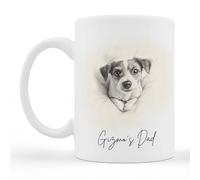 Tasse cadeau Jack Russell - Tasse Jack Russell Dog Mum - Tasse pour papa - Cadeau pour les propriétaires de Jack Russell - Tasse à croquis de chien Jack Russel - Cadeau pour maman Jack Russell (Design