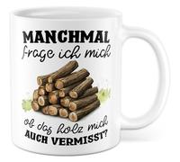 Tasse cadeau menuisier Parfois je me demande si le bois me manque aussi ? Tasse à café menuisier en bois extérieur bureau équipe de travail idée cadeau collègue ami père fils tasse à café