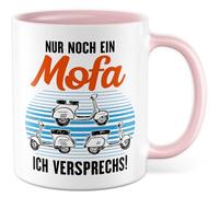 Tasse cadeau mobylette avec inscription « Nur noch ein Mofa ich versprechs », idée cadeau, mobylette, amateur de mobylette, tasse à café, tasse humoristique