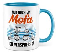 Tasse cadeau mobylette avec inscription « Nur noch ein Mofa ich versprechs », idée cadeau, mobylette, amateur de mobylette, tasse à café, tasse humoristique
