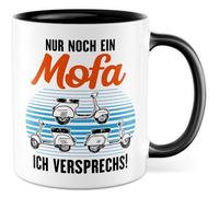 Tasse cadeau mobylette avec inscription « Nur noch ein Mofa ich versprechs », idée cadeau, mobylette, amateur de mobylette, tasse à café, tasse humoristique