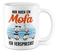 Tasse cadeau mobylette avec inscription « Nur noch ein Mofa ich versprechs », idée cadeau, mobylette, amateur de mobylette, tasse à café, tasse humoristique