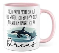 Tasse cadeau Orca - Peut ressembler à j'écouter... - Tasse à café baleines mer vacances plongée animaux amoureux des animaux - Idée cadeau Walliebe Ironie Jeu de mots Meme - Inscription amusante