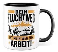 Tasse cadeau pompier : votre chemin d'évasion est mon chemin vers le travail - Tasse à café pompier - Profession - Sauvetage - Bureau - Équipe - Humour - Idée cadeau pour collègue, collègue, ami