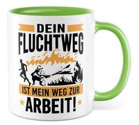 Tasse cadeau pompier : votre chemin d'évasion est mon chemin vers le travail - Tasse à café pompier - Profession - Sauvetage - Bureau - Équipe - Humour - Idée cadeau pour collègue, collègue, ami