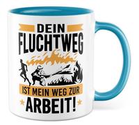 Tasse cadeau pompier : votre chemin d'évasion est mon chemin vers le travail - Tasse à café pompier - Profession - Sauvetage - Bureau - Équipe - Humour - Idée cadeau pour collègue, collègue, ami