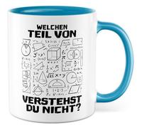 Tasse cadeau pour enseignant avec inscription en allemand - Cadeau Quelle partie de_____ Tu ne comprends pas ? - Tasse à café 330 ml en céramique - Tasse à café mathématique humour enseignante