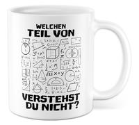 Tasse cadeau pour enseignant avec inscription en allemand - Cadeau Quelle partie de_____ Tu ne comprends pas ? - Tasse à café 330 ml en céramique - Tasse à café mathématique humour enseignante