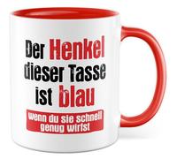 Tasse cadeau pour enseignant avec inscription en allemand « Der Henkel dieser Tasse ist blau » - Si vous la jetez assez vite - Tasse à café 330 ml en céramique - Humour mathématique, professeur
