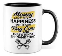 Tasse cadeau pour les amateurs de voitures, cadeau Money can't buy Happiness, tasse à café mécanicien automobile Carguy tuner de voiture, idée cadeau, tasse humoristique, visseuse de voiture