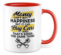 Tasse cadeau pour les amateurs de voitures, cadeau Money can't buy Happiness, tasse à café mécanicien automobile Carguy tuner de voiture, idée cadeau, tasse humoristique, visseuse de voiture