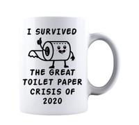 Tasse caf en c ramique blanche Kropsis J'ai surv cu la grande crise du papier toilette de 2020