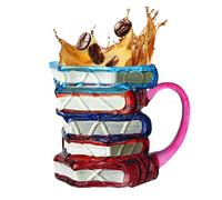 Tasse Café Livre | Tasse Motifs Vitrail Livres Empilés, Isotherme Breuvages Chauds Froids Cadeaux Lecteurs Écrivains Bibliophiles Amoureux Littérature Famille Amis
