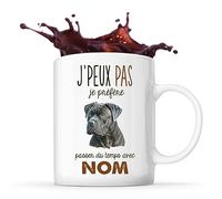 Tasse Cane Corso Passer du temps Prénom Nom Personnalisable | Mug Café Thé Idée Cadeau Personnalisé Homme Femme Original pour propriétaire de chien