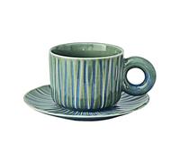 Tasse Cappuccino Ensemble De Tasses À Café Et Soucoupes En Porcelaine Avec Anse Ronde De 260 Ml, Tasse À Thé De L'Après-Midi À Latte Et Fleurs