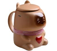 Tasse Capybara, jolie tasse à café en céramique avec couvercle en forme d'animal de dessin animé, cadeau amusant et unique pour vos amis