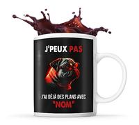 Tasse Carlin Cool Lunette de soleil Prénom Nom Personnalisable | Mug Café Thé Idée Cadeau Personnalisé Homme Femme Original pour propriétaire de chien