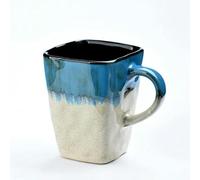 Tasse carrée de personnalité rétro en céramique, Tasse de Grande capacité avec cuillère, Tasse à café, Tasse de Couple créative pour la Maison