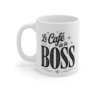 Tasse Céramique 325 ml Le Café de la Boss - Mug Cadeau Original pour Cheffe ou Patronne -