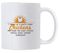 Tasse Céramique Amoureux Des Poulets De Ferme, Je Rêve D'Un Monde Avec Poignée Mug En Céramique Minimaliste Mugs À Café Pour Latte Eau Partenaire