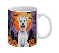Tasse Céramique Chien West Highland White Terrier Citrouille Effrayante Humour Mug À Café En Céramique Décoratifs Tasses À Café Pour Homme Latte Eau